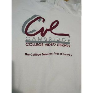 VINTAGE! Cambridge College Video Library Sweatshirt Made in USA Sz Large Retro